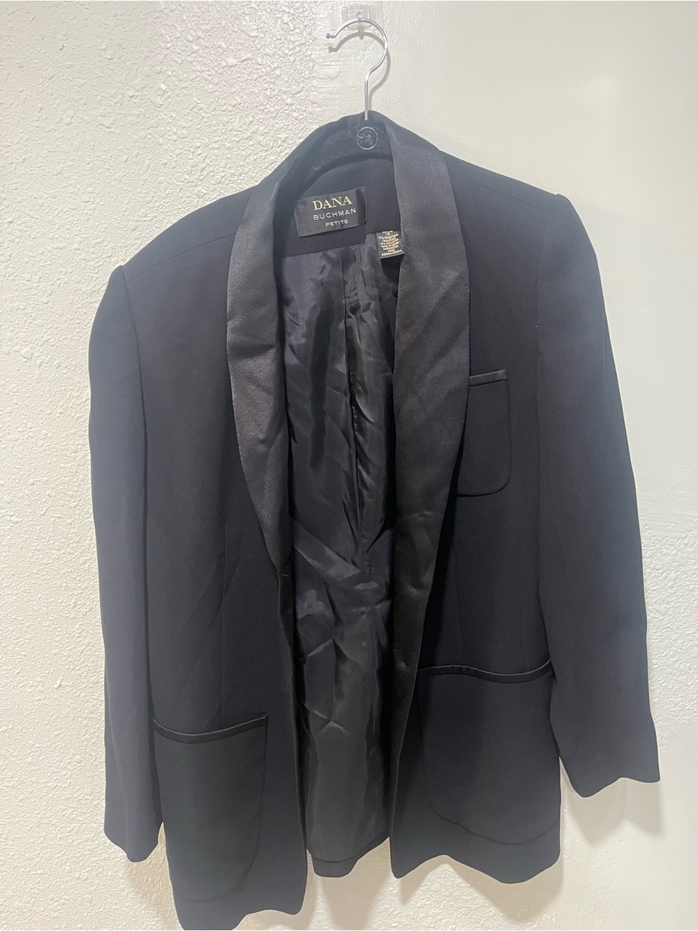 Dana Buchman Black Satin-Trim Blazer
